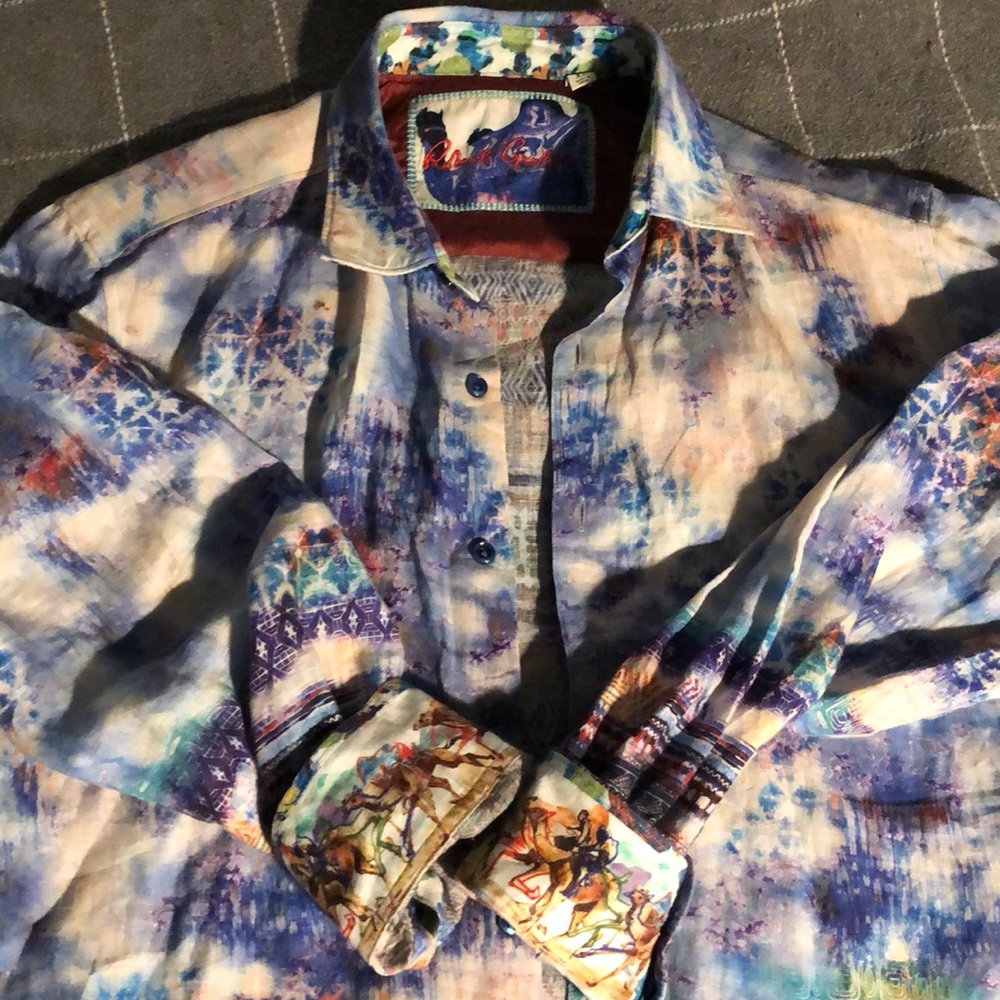 Men’s long sleeve Robert Graham linen shirt XL